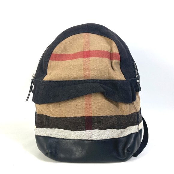 BURBERRY 3958527 Mega Check Backpack in Canvas/Leather, Beige - Picture 1 of 10
